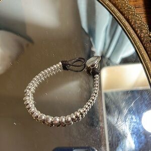 Uno de 50 leather and silver bracelet
